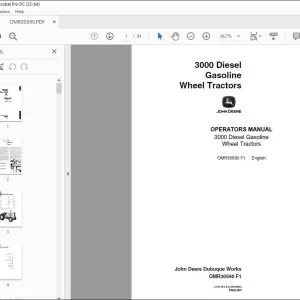 John Deere 3000 Diesel Gasoline Wheel Tractors Operator's Manual PDF