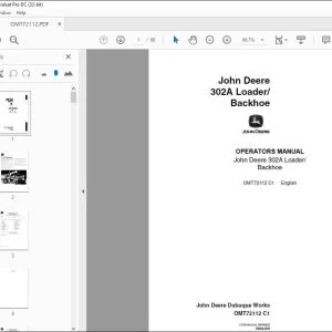 John Deere 302A Loader/Backhoe Operators Manual - PDF DOWNLOAD