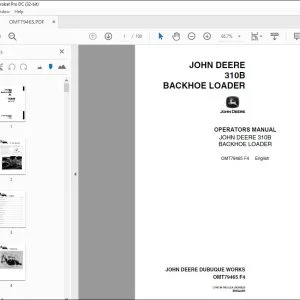 John Deere 310B BACKHOE LOADER Operators Manual - PDF DOWNLOAD