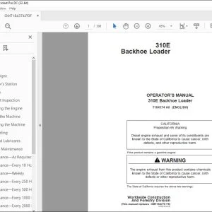 John Deere 310E Backhoe Loader Operator's Manual - PDF DOWNLOAD