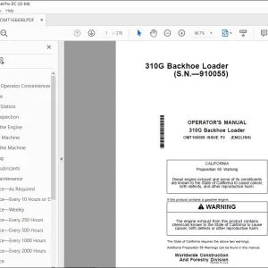 John Deere 310G Backhoe Loader Operator's Manual - PDF DOWNLOAD