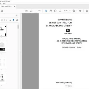 John Deere 320 TRACTOR STANDARD & UTILITY Operators Manual PDF