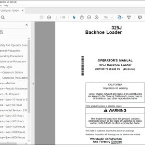 John Deere 325J Backhoe Loader Operator's Manual - PDF DOWNLOAD