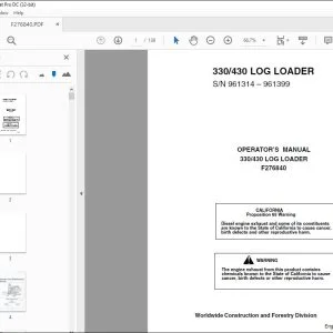 John Deere 330 430 Log Loader Operator Manual PDF Download