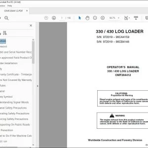 John Deere 330 / 430 LOG LOADER Operator's Manual - PDF DOWNLOAD