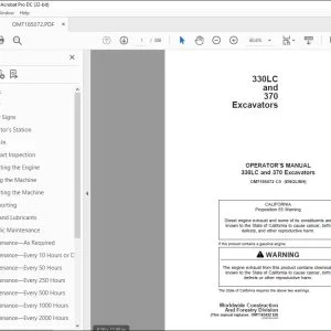 John Deere 330LC & 370 Excavators Operator's Manual - PDF DOWNLOAD