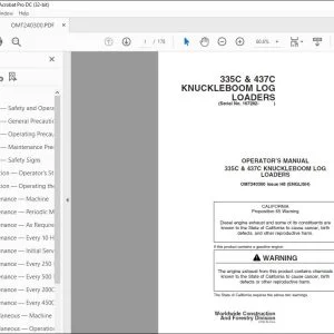 John Deere 335C & 437C KNUCKLEBOOM LOG LOADERS Operator's Manual PDF