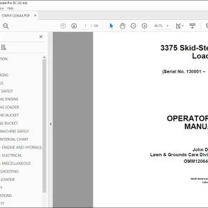 John Deere 3375 Skid-Steer Loader Operator's Manual - PDF DOWNLOAD