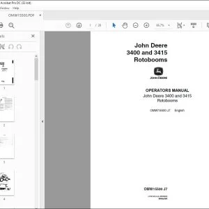 John Deere 3400 & 3415 Rotobooms Operators Manual - PDF DOWNLOAD