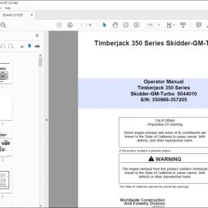 John Deere 350 Series Skidder-GM-Turbo Operator Manual - PDF DOWNLOAD