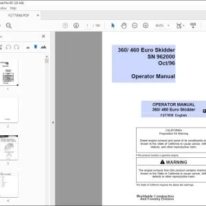 John Deere 360 / 460 Euro Skidder Operator's Manual - PDF DOWNLOAD