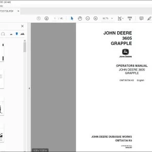 John Deere 3605 GRAPPLE Operators Manual - PDF DOWNLOAD