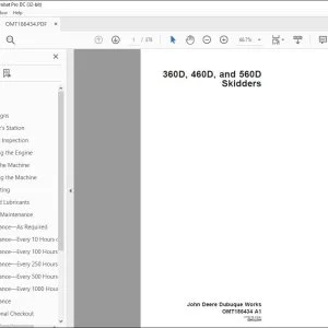 John Deere 360D, 460D & 560D Skidders Operator's Manual - PDF DOWNLOAD