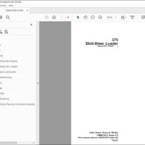 John Deere 375 Skid-Steer Loader Operators Manual - PDF DOWNLOAD