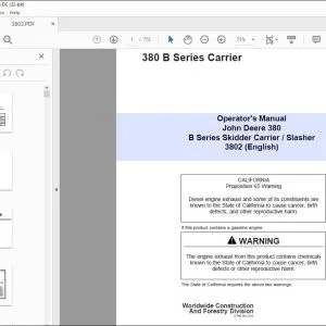 John Deere 380 B Series Carrier Operator's Manual - PDF DOWNLOAD