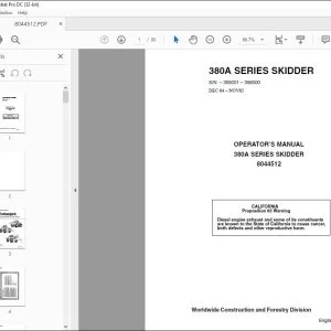 John Deere 380A SERIES SKIDDER Operator Manual 8044512 - PDF DOWNLOAD
