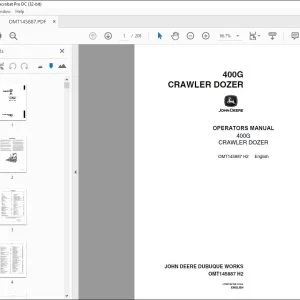 John Deere 400G CRAWLER DOZER Operators Manual - PDF DOWNLOAD