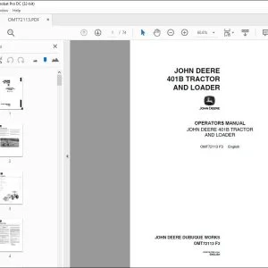 John Deere 401B TRACTOR & LOADER Operators Manual - PDF DOWNLOAD