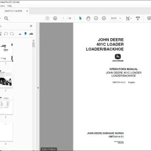 John Deere 401C LOADER, LOADER/BACKHOE Operators Manual - PDF DOWNLOAD