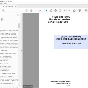 John Deere 410D & 510D Backhoe Loaders Operators Manual - PDF DOWNLOAD