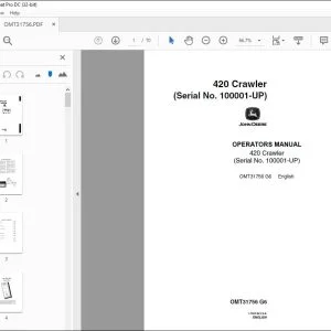John Deere 420 Crawler Operators Manual - PDF DOWNLOAD