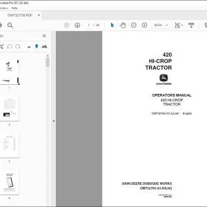 John Deere 420 HI-CROP TRACTOR Operators Manual - PDF DOWNLOAD