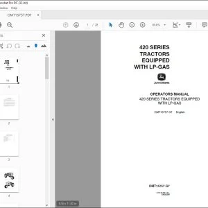 John Deere 420 SERIES TRACTORS EQUIPPED WITH LP-GAS Operators Manual PDF