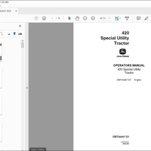 John Deere 420 Special Utility Tractor Operators Manual - PDF DOWNLOAD