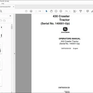 John Deere 430 Crawler Tractor Operator's Manual - PDF DOWNLOAD