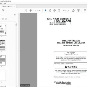 John Deere 435 / 430B SERIES II LOG LOADER Operator's Manual PDF