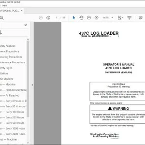 John Deere 437C Log Loader Operation Manual PDF Download