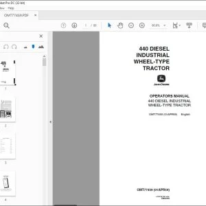 John Deere 440 DIESEL INDUSTRIAL WHEEL-TYPE TRACTOR Operators Manual PDF
