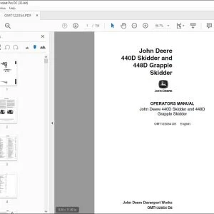 John Deere 440D Skidder & 448D Grapple Skidder Operators Manual PDF