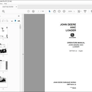 John Deere 444C LOADER Operators Manual - PDF DOWNLOAD