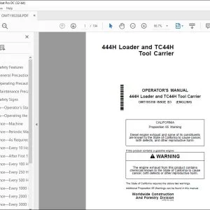 John Deere 444H Loader & TC44H Tool Carrier Operator's Manual - PDF DOWNLOAD