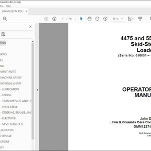 John Deere 4475 & 5575 Skid-Steer Loaders Operator's Manual PDF