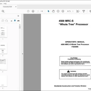 John Deere 4500 MRC-S Whole Tree Processor Operator's Manual PDF
