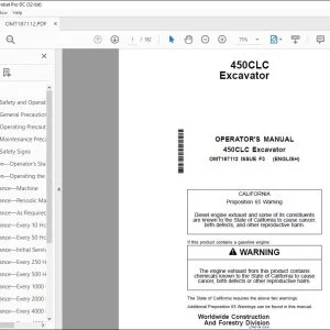 John Deere 450CLC Excavator Operator's Manual - PDF DOWNLOAD