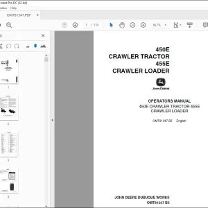 John Deere 450E TRACTOR & 455E LOADER Operators Manual PDF
