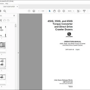 John Deere 450G 550G & 650G Torque Crawler Dozers Operators Manual PDF