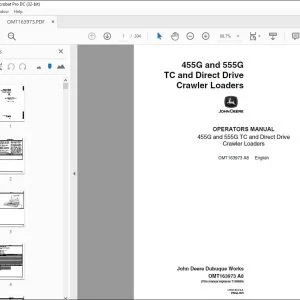 John Deere 455G & 555G TC & Direct Drive Loaders Operator's Manual PDF