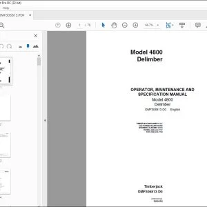 John Deere 4800 Delimber OPERATOR, MAINTENANCE & SPECIFICATION Manual - PDF DOWNLOAD