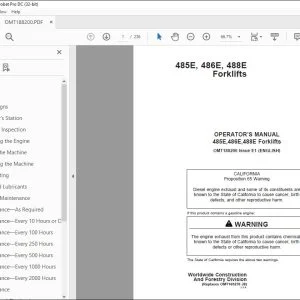 John Deere 485E, 486E, 488E Forklifts Operator's Manual - PDF DOWNLOAD