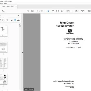 John Deere 490 Excavator Operators Manual - PDF DOWNLOAD