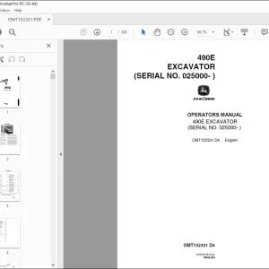John Deere 490E Excavator Operation Manual PDF Download