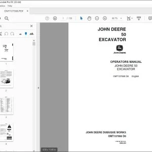 John Deere 50 EXCAVATOR Operators Manual - PDF DOWNLOAD