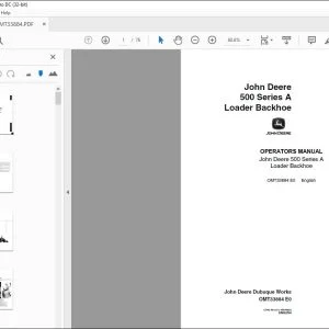 John Deere 500 Series A Loader Backhoe Operators Manual - PDF DOWNLOAD