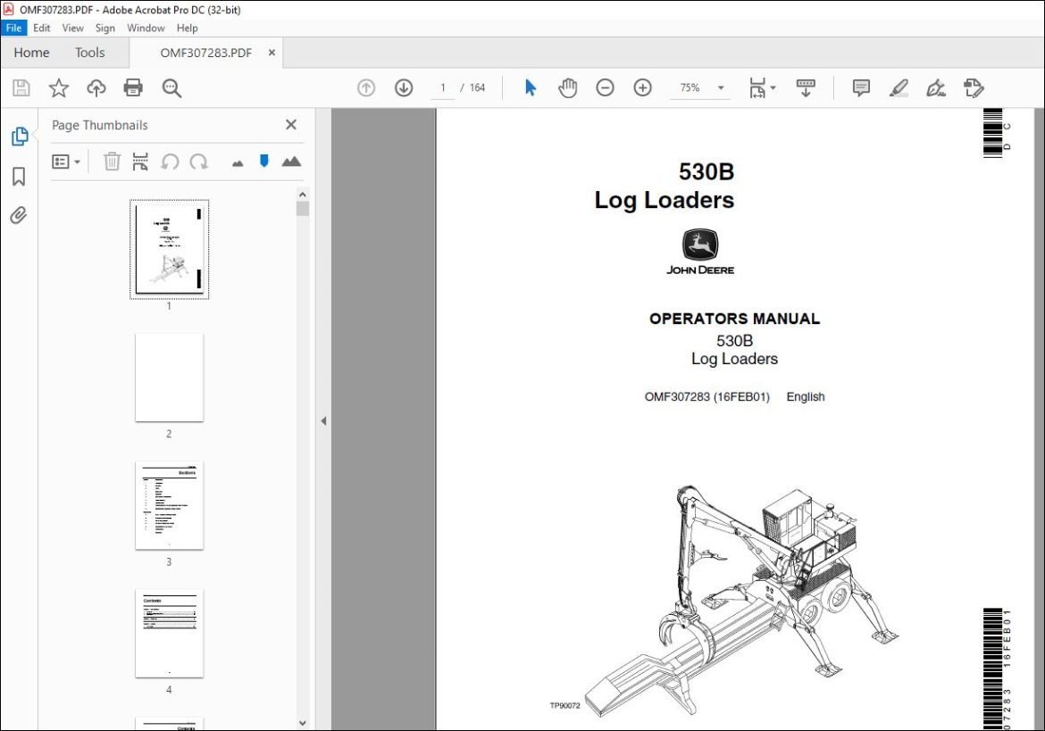 John Deere 530B Log Loaders Operators Manual - PDF DOWNLOAD ...