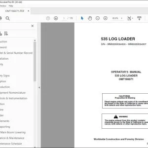 John Deere 535 LOG LOADER Operators Manual - PDF DOWNLOAD