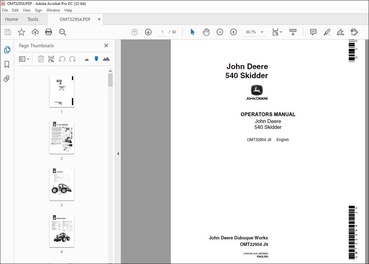 John Deere 540 Skidder Operators Manual - PDF DOWNLOAD - HeyDownloads ...